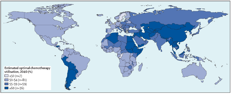 Estimated optimal chemotherapy in 2040 by country. Source: https://www.thelancet.com/journals/lanonc/article/PIIS1470-2045(19)30163-9/abstract